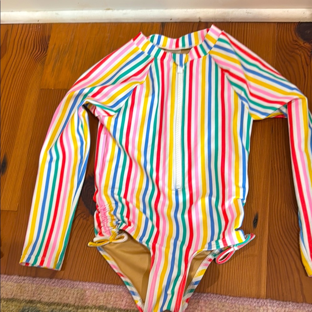 Old Navy Colorful Striped Long Sleeve Swimsuit